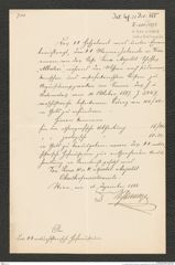 k.k. naturhistorisches Hofmuseum, Intendanzakten 1885-1896 (Hauer), Aktenzahl Z.501/1888, Seite 1
